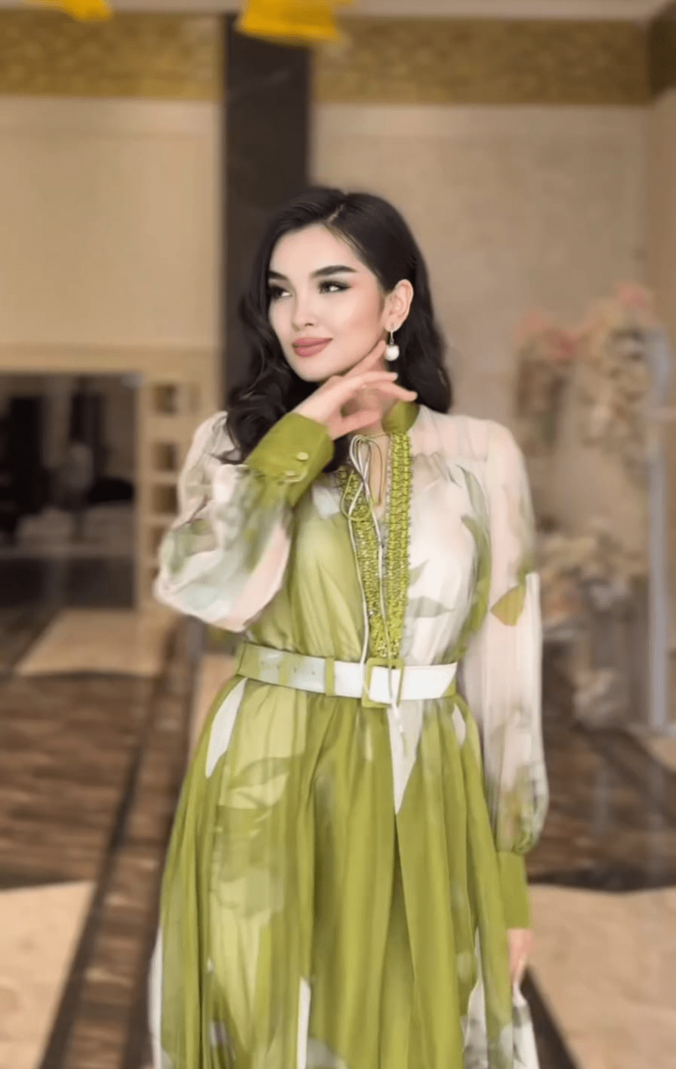 Digital Print Lined Chiffon Dress Bahaa4 - kewe