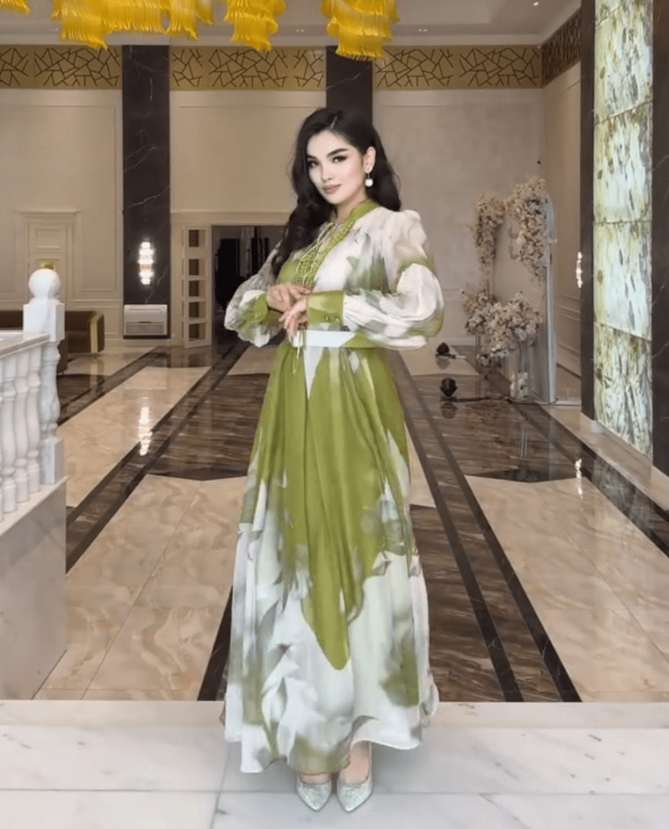 Digital Print Lined Chiffon Dress Bahaa4 - kewe