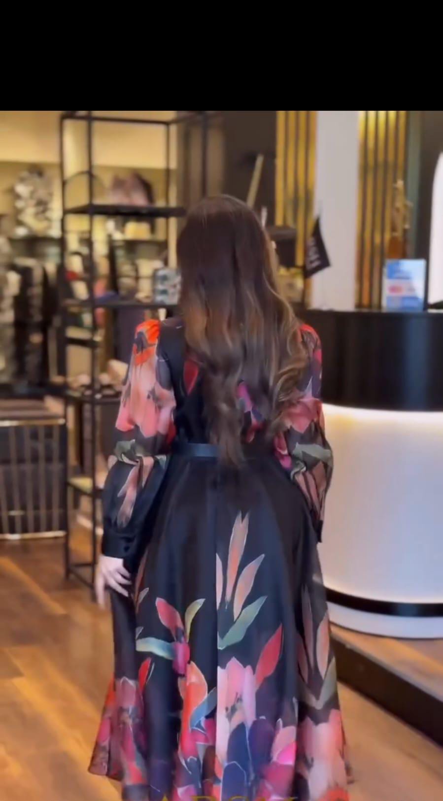 Digital Print Lined Chiffon Dress Xh66 - kewe