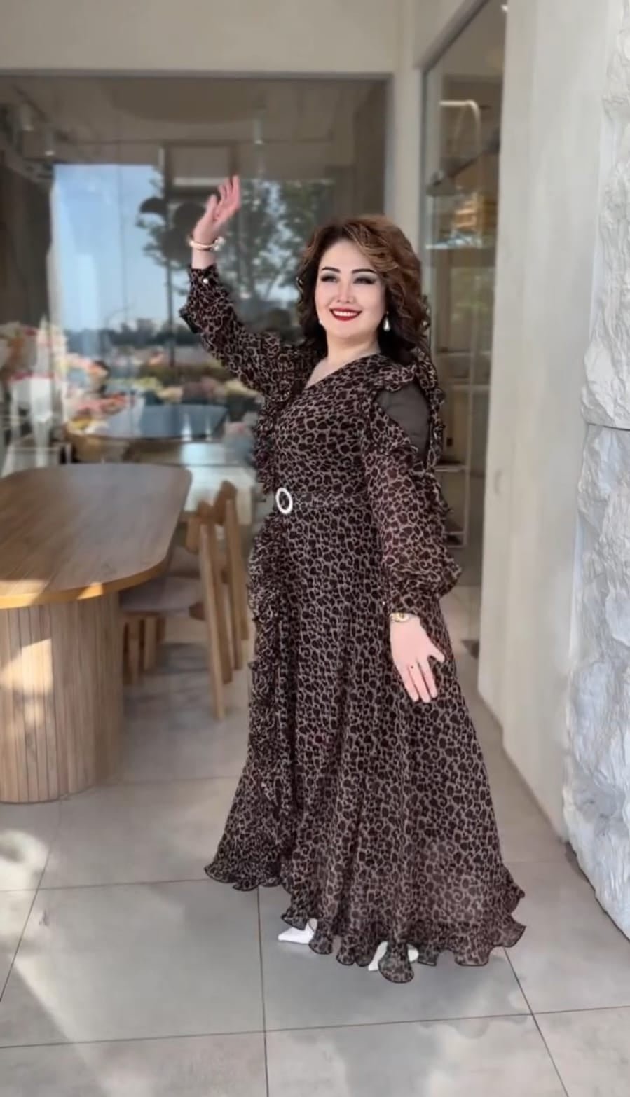 Digital Print Lined Chiffon Dress Nook99 - kewe
