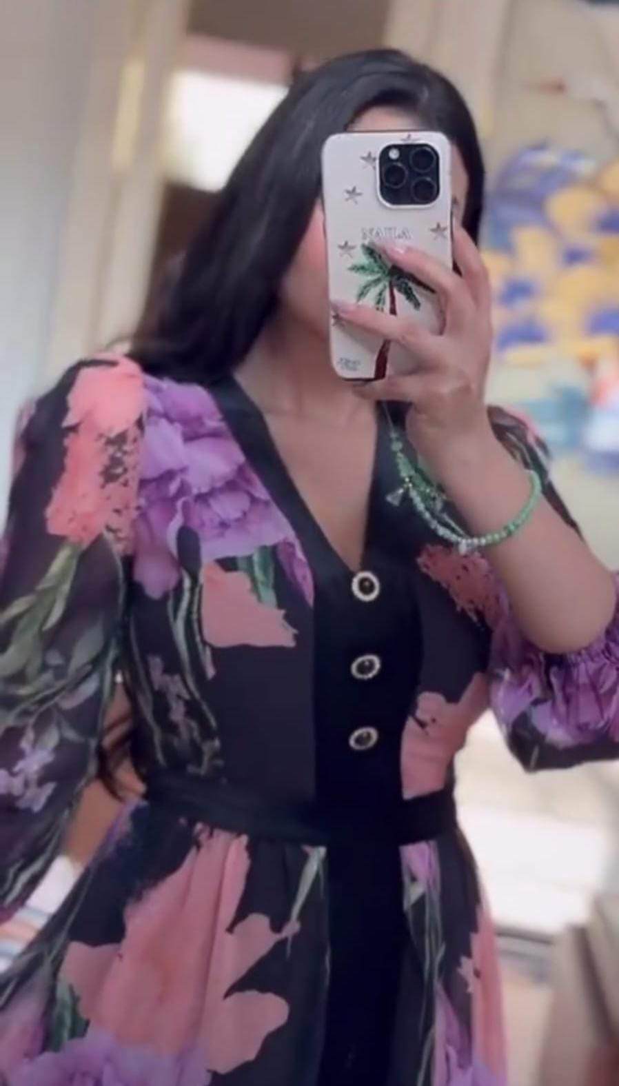 Digital Print Lined Chiffon Dress Holly73 - kewe