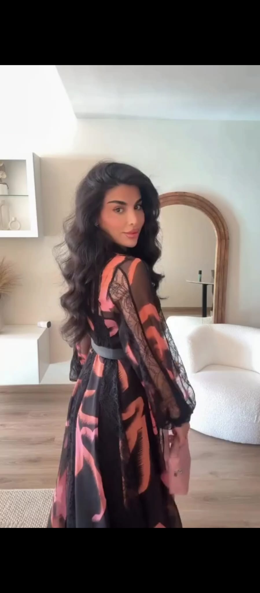 Digital Print Lined Chiffon Dress trep5 - kewe