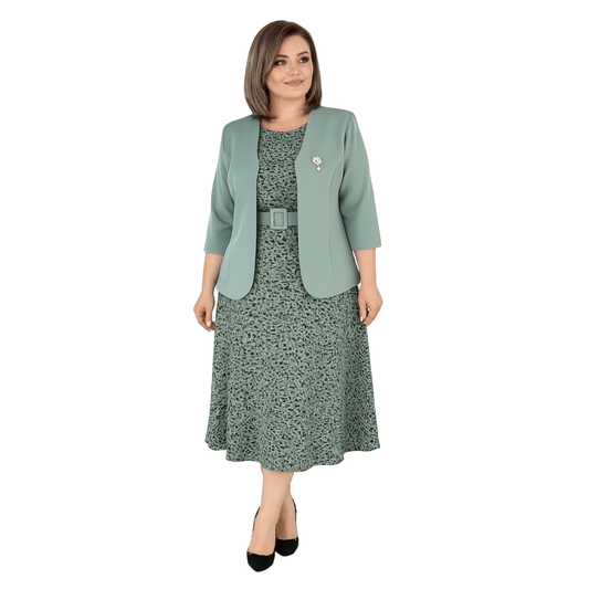 SAED13 Luxurious Tiger Dress & Jacket Set - kewe