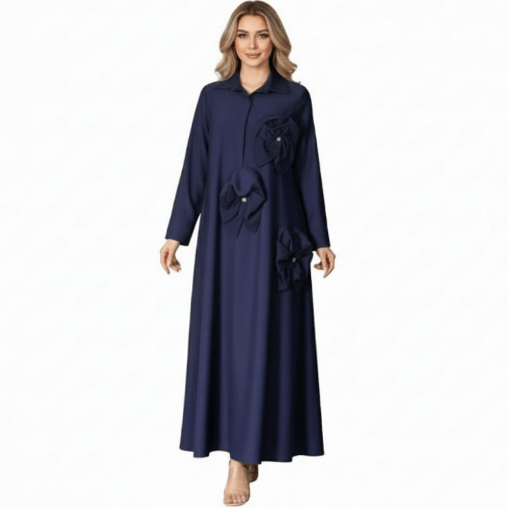 Silk Elegance Dress with stones Flower6 - kewe