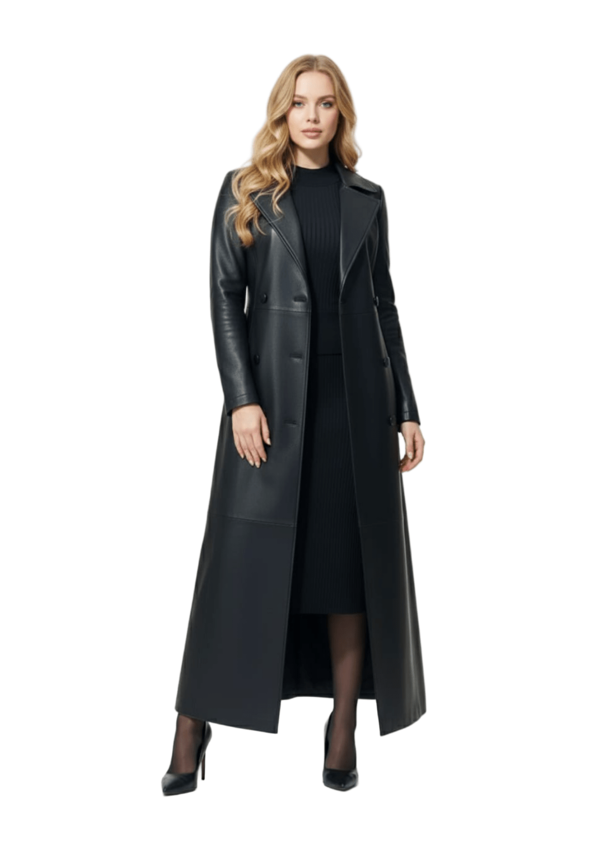 long Lined leather coat Gld66 – kewe