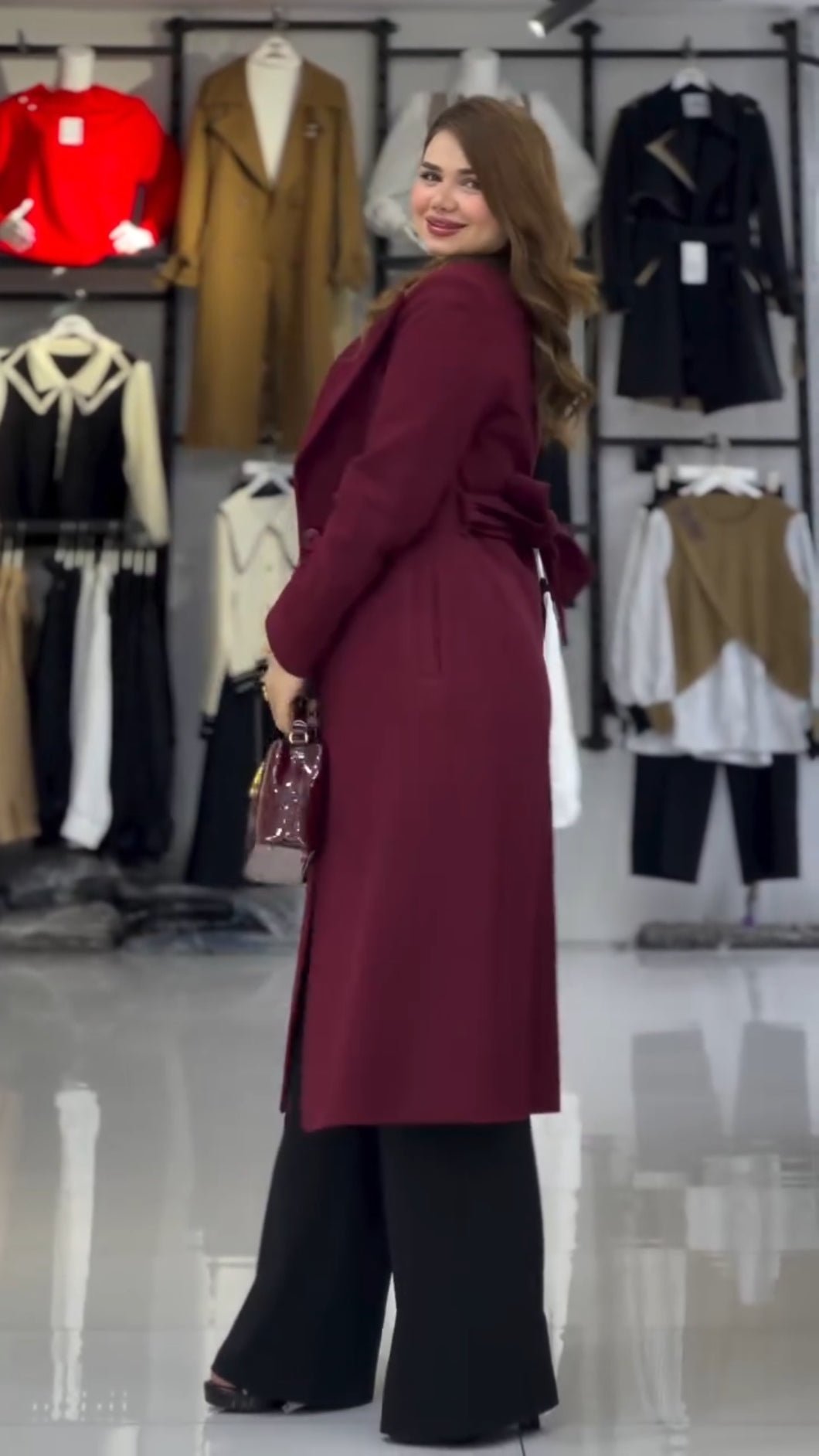 Red Coat &amp; Black Pants Set mozz9 - kewe