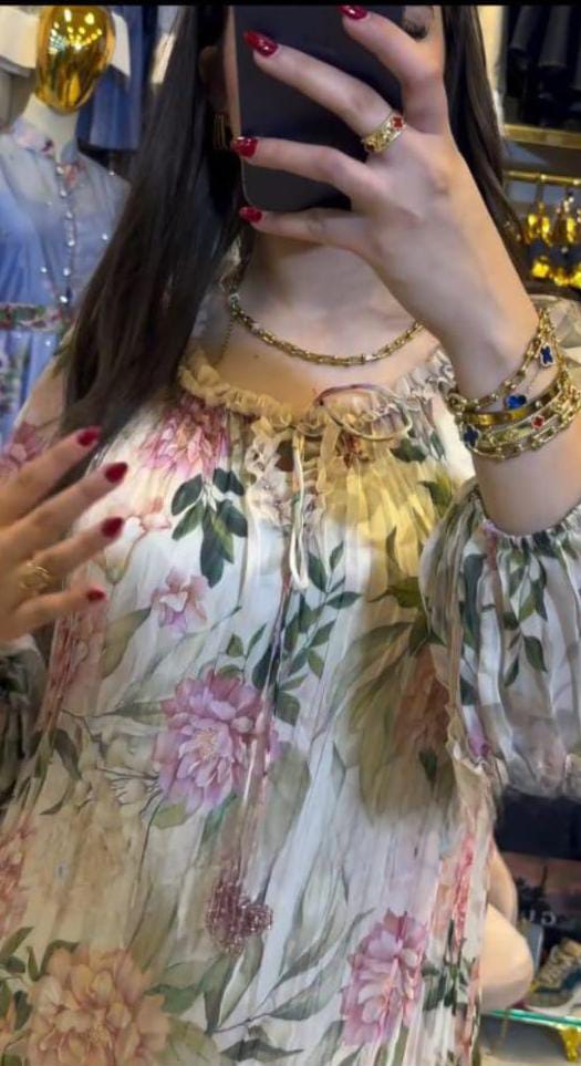 Digital Print Lined Chiffon Dress Madmosel88 - kewe