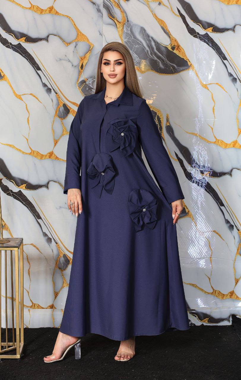 Silk Elegance Dress with stones Flower6 - kewe