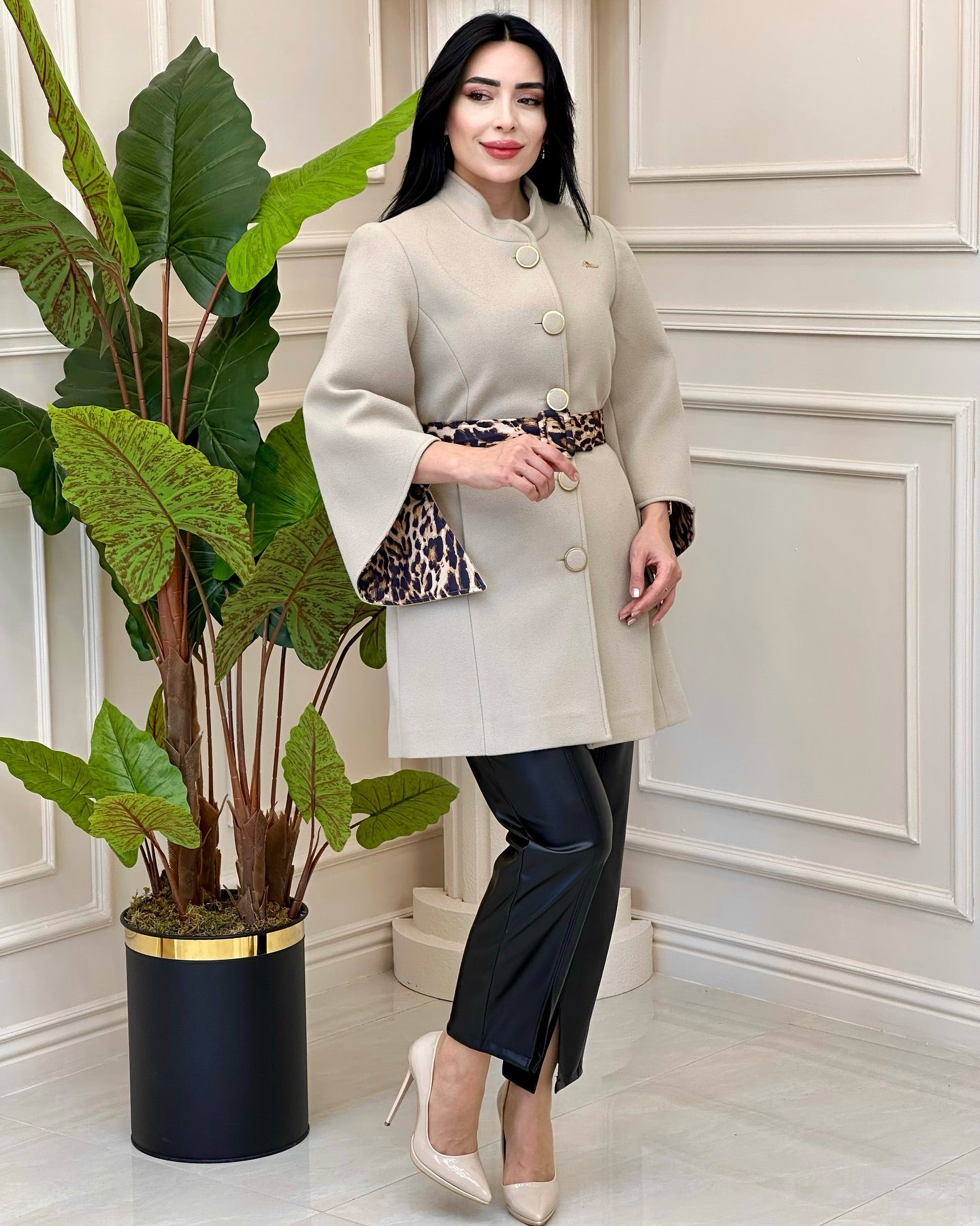 leopard lining Jacket Dsny6 - kewe