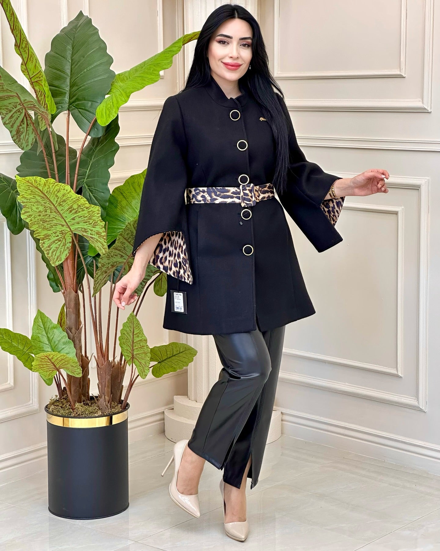 leopard lining Jacket Dsny6 - kewe