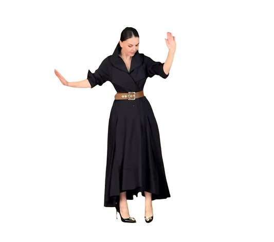 Elegant dress with belt Ovip99 - kewe