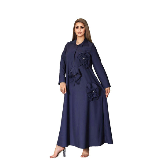 Silk Elegance Dress with stones Flower6 - kewe