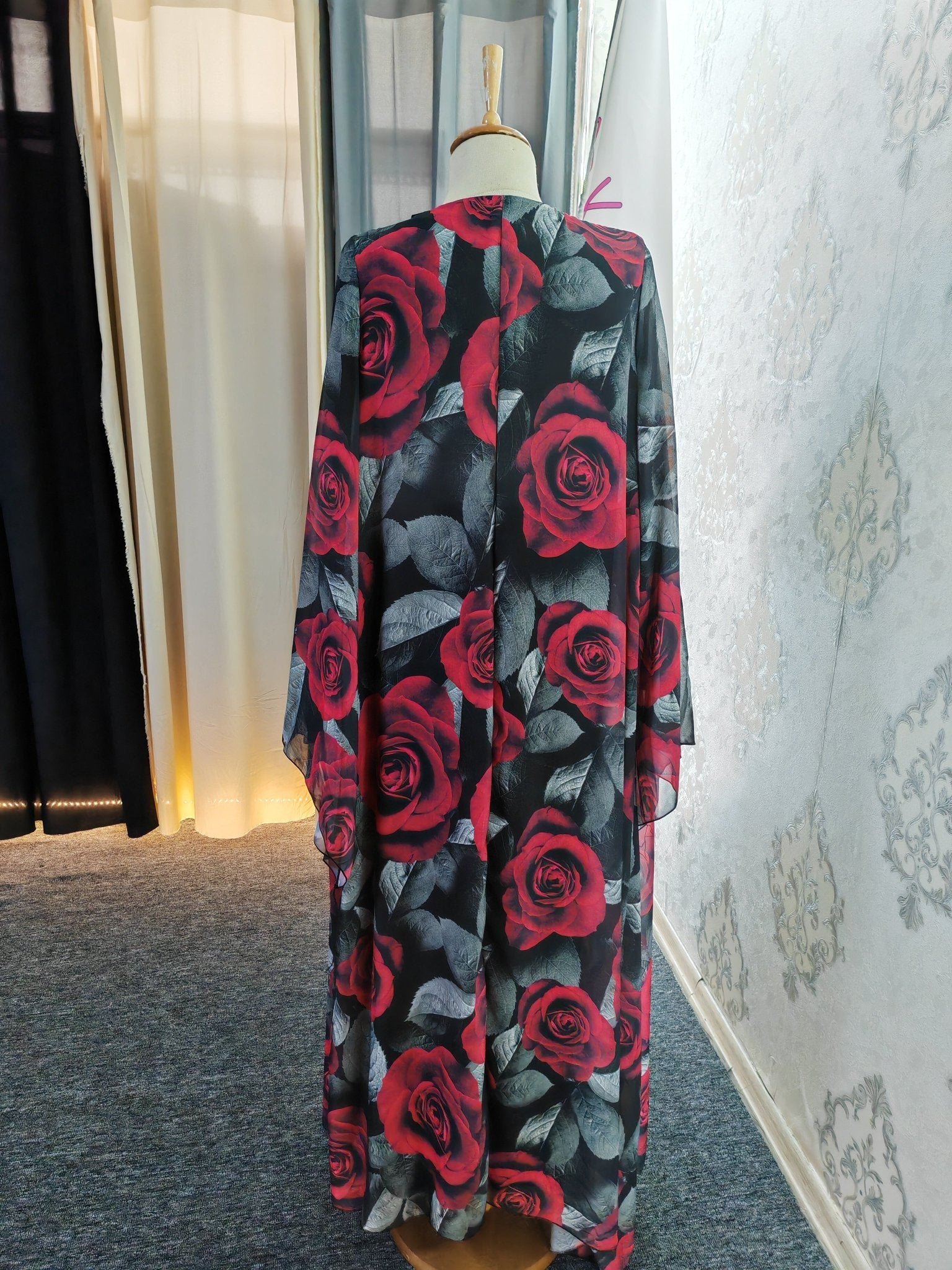 Digital Print Lined Chiffon Dress USER66 - kewe