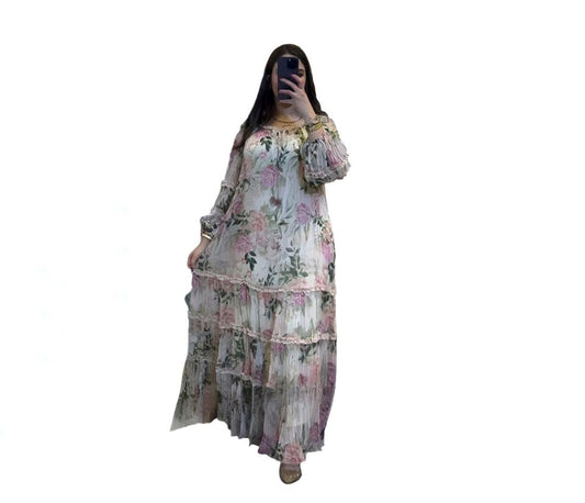 Digital Print Lined Chiffon Dress Madmosel88 - kewe