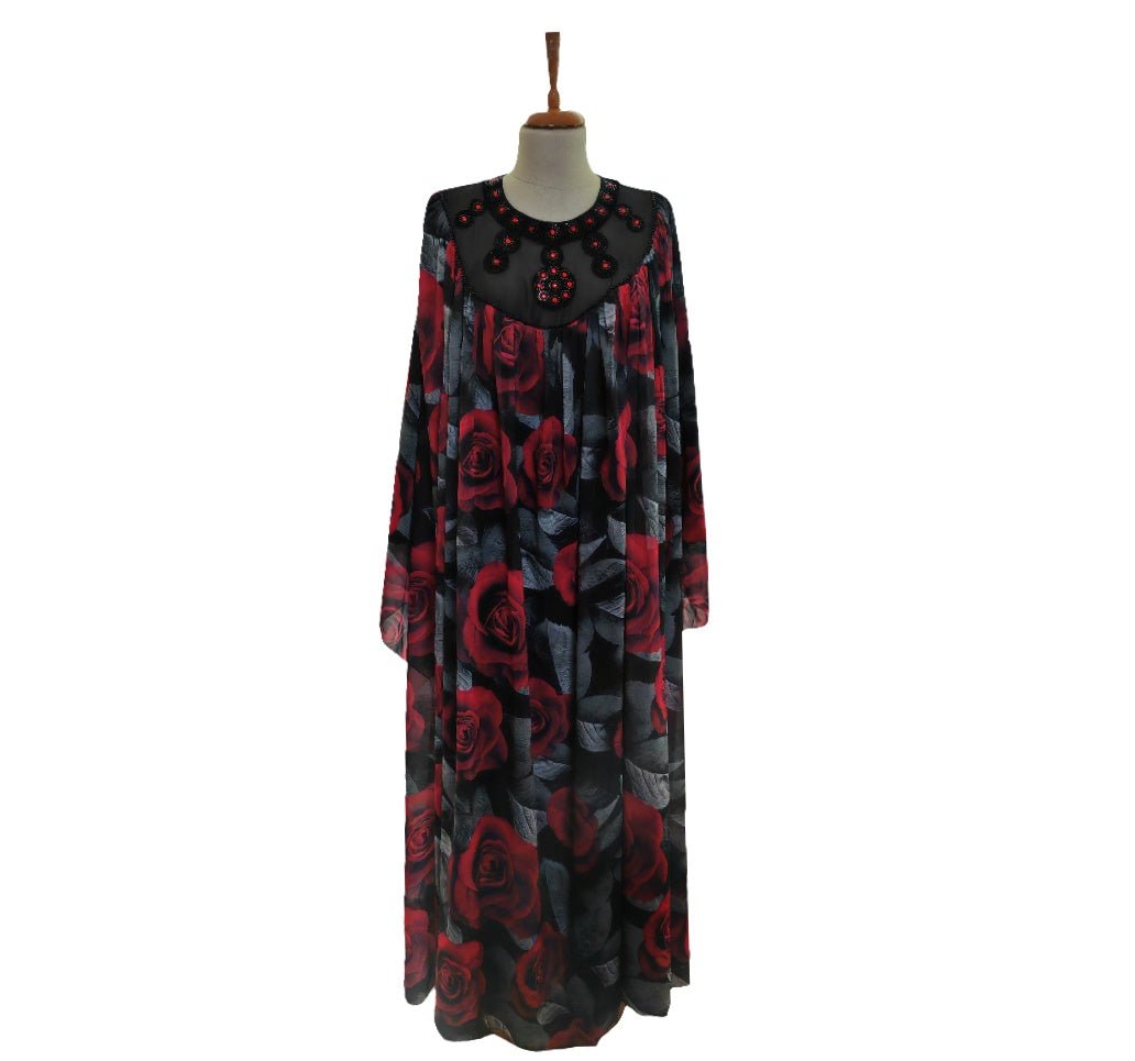 Digital Print Lined Chiffon Dress USER66 - kewe