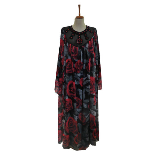 Digital Print Lined Chiffon Dress USER66 - kewe
