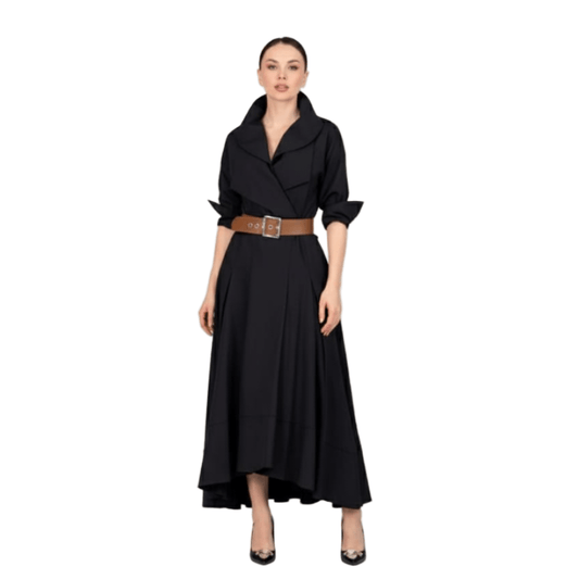 Elegant dress with belt Ovip99 - kewe