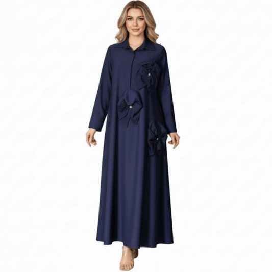 Silk Elegance Dress with stones Flower6 - kewe