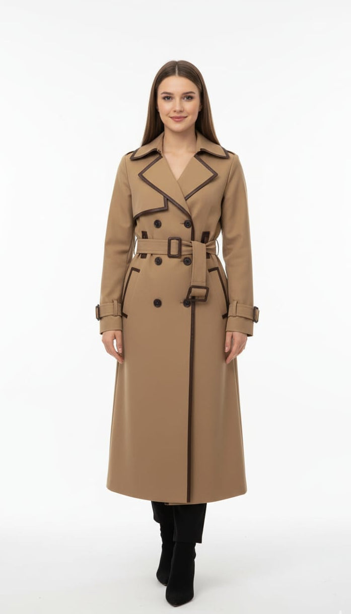 long Lined leather coat Blssm77 - kewe