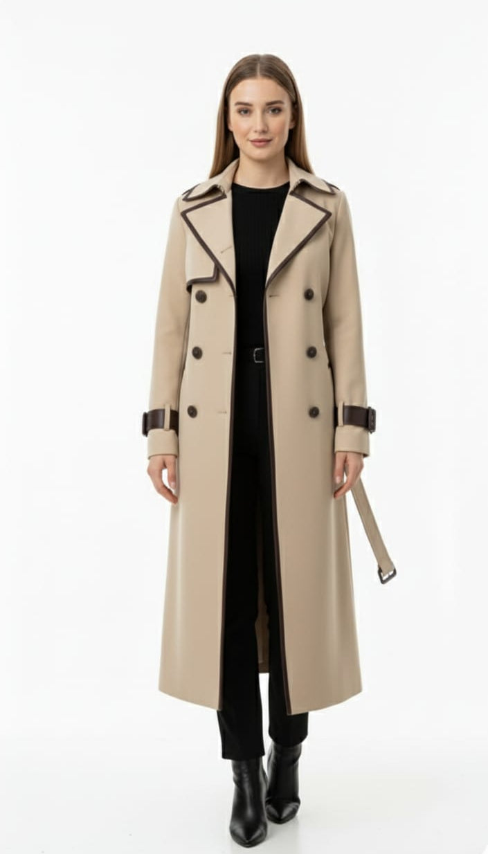 long Lined leather coat Blssm77 - kewe