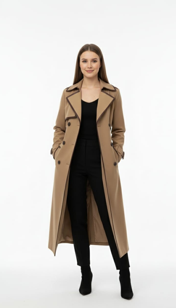 long Lined leather coat Blssm77 - kewe