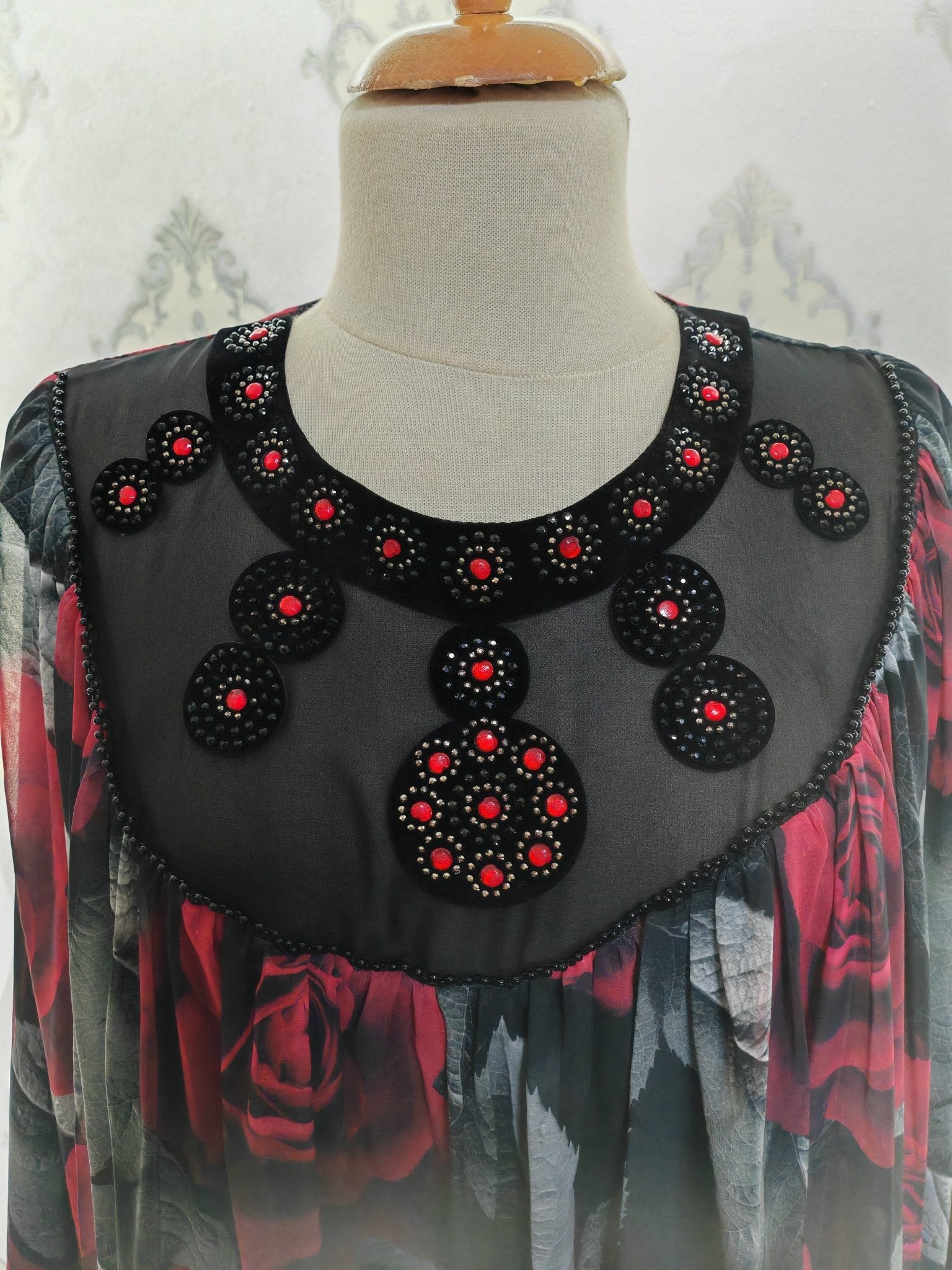 Digital Print Lined Chiffon Dress USER66 - kewe