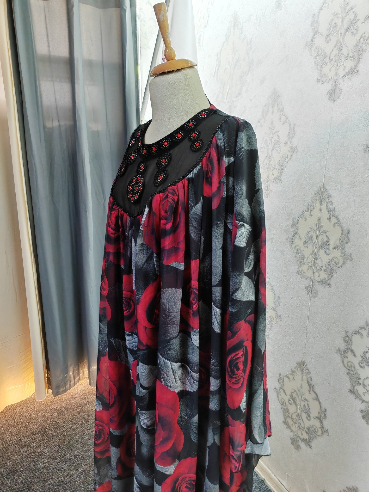 Digital Print Lined Chiffon Dress USER66 - kewe